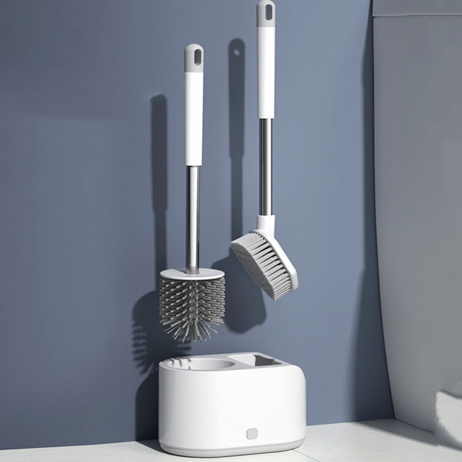 홈라인 벽걸이형 변기솔 청소솔 이중 브러쉬, 화이트, 1세트