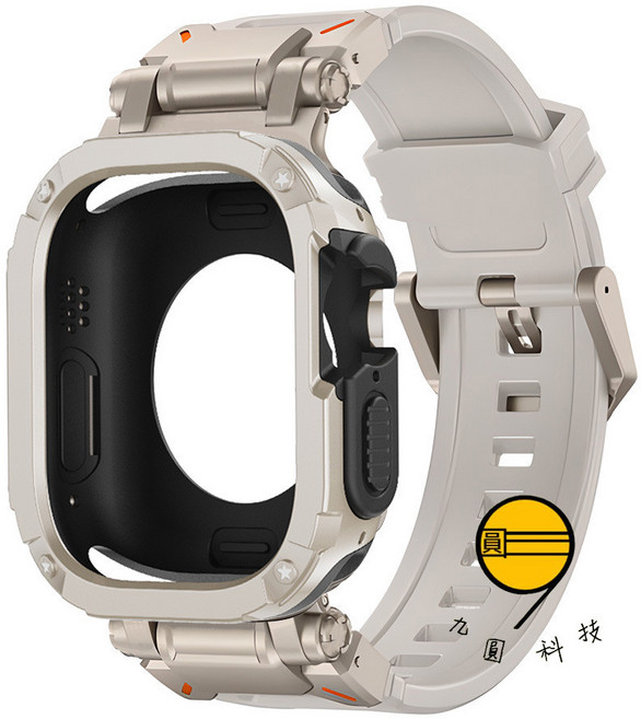 九圓科技 適用於 Apple Watch 運動錶帶 保護殼, 鎧甲星光錶帶+星光鎧甲殼, 1個