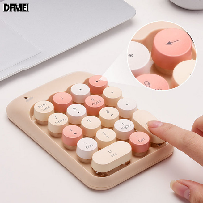 DFMEI 摩天手X910無線數字鍵盤外接財務用密碼數字小鍵盤, BSUN TOY, 如圖, 奶茶色