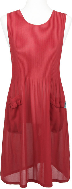 젤로조아 까실이 베이직 원피스 앞치마 여성 주방 식당 쉬폰 홀서빙 업소용, 레드, 1개