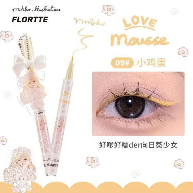 라이너 FLORTTE 컬러 풀 한 액상 방수성 오래 지속되는 천연 부드러운 거짓말 누에 빠른 건조 눈 메이크업 화장품, 04 09, 1개