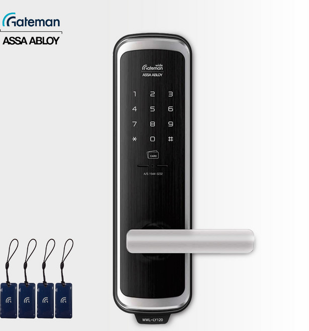 게이트맨 WWL-LY120 주키 핸들형 현관문 디지털 카드키 도어락 아파트 번호키 + 카드키 4개, 고객직접설치