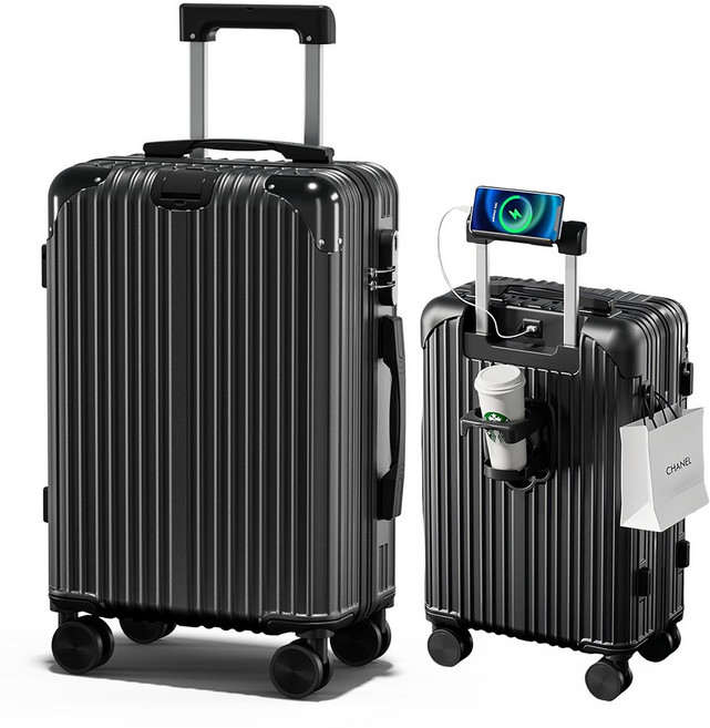 NewBoy 캐리어 20인치 24인치 기내용 대형 하드 여행용 감성 하드 캐리어 수납 주머니 대용량 패션 남녀 공용 블랙 분홍색 초록색 실버 그레이