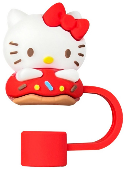 키티 빨대마개 스탠리 텀블러 호환 10mm 실리콘 캡 스트로우 커버 2p세트, 1세트, 도넛키티