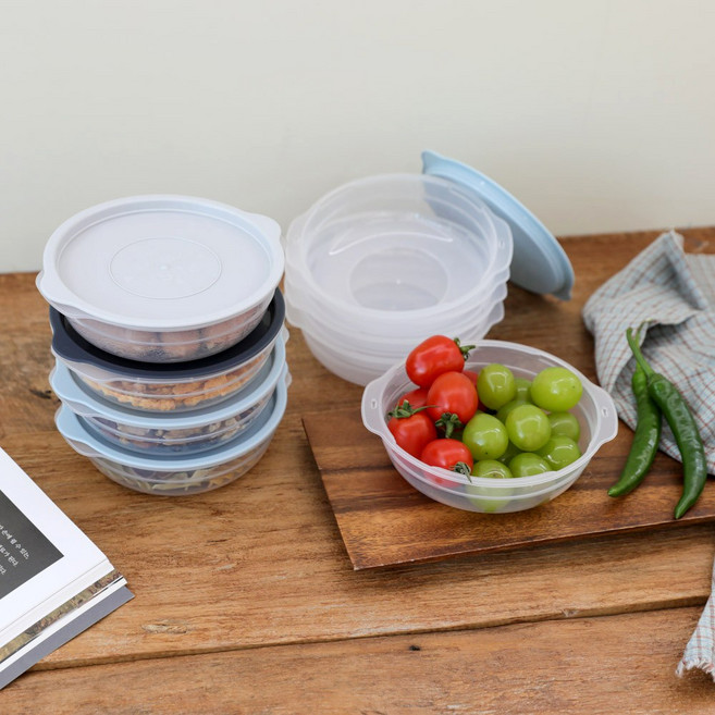 [비다하우스] 전자렌지 냉동밥 용기 소분용기 8p 13p 세트, 450ml-스카이블루, 8개