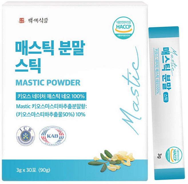 백세식품 매스틱분말 스틱 3g x 30포 HACCP 인증제품, 90g, 1개