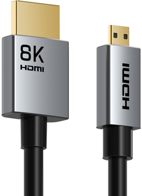 케이블타임 8K 60Hz Micro HDMI to HDMI 2.1 양방향 모니터 케이블, 0.3m, 1개