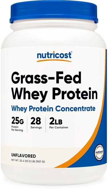 Nutricost 목초 사육 유청 단백질 농축액 - 변성 GMO 프리 글루텐, 2 Pound (Pack of 1), 무향, 1개, 907g - 쿠팡