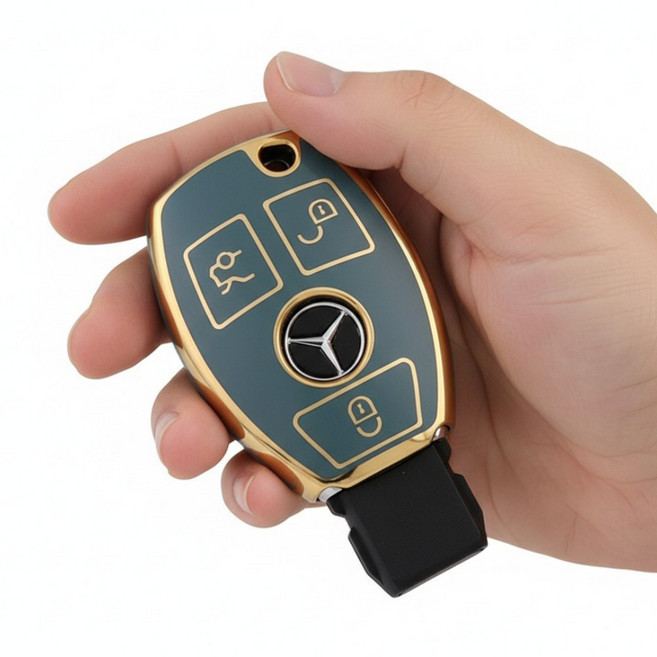 벤츠 키케이스 풀커버 키홀더 키커버 차키케이스 A B C E S AMG 클래스, A타입, 카키그린