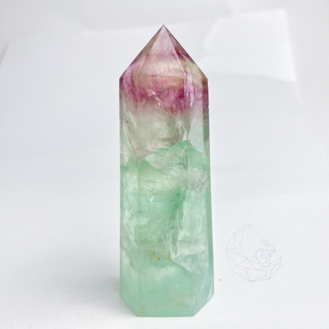 螢石柱 綠螢石 紫螢石 漸層, 1個