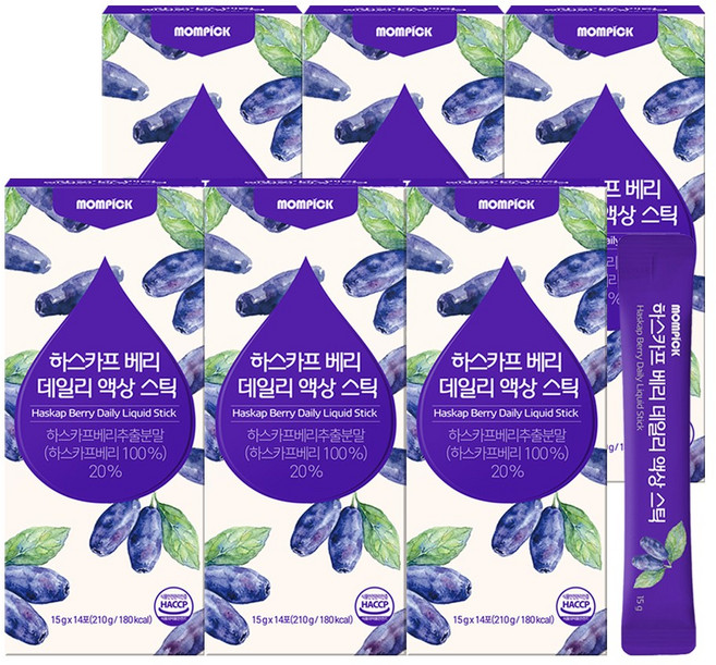 맘픽 하스카프 베리 즙 액상 스틱 c3g, 6개, 210g
