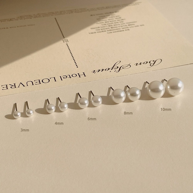 써지컬스틸 데일리 웨딩촬영 진주 귀걸이