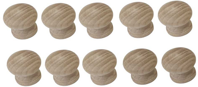 리폼플러스 원목1구손잡이 원형 나무 4SIZE 우드, 원목 25파이, 10개