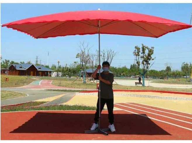 파라솔 대형 직사각 노점상 캠핑 낚시 우산 그늘막 3m, 레드 2.5X2