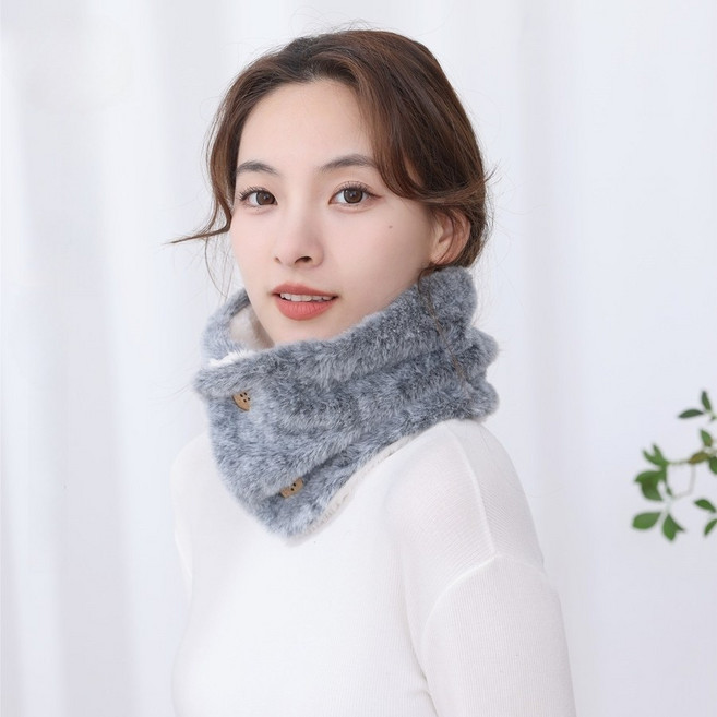 밍크넥워머 겨울 목 방한 수면 용품 단추 목토시 목도리