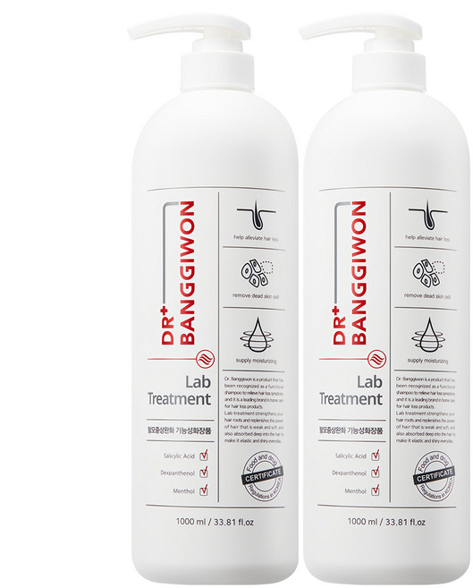 닥터방기원 랩 탈모 기능성 헤어트리트먼트, 1L, 2개