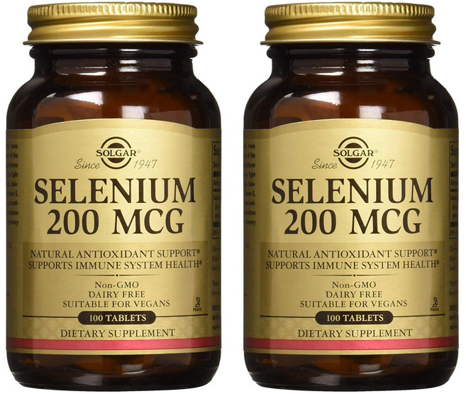SOLGAR 硒補充素食錠 200mcg, 100顆, 2罐