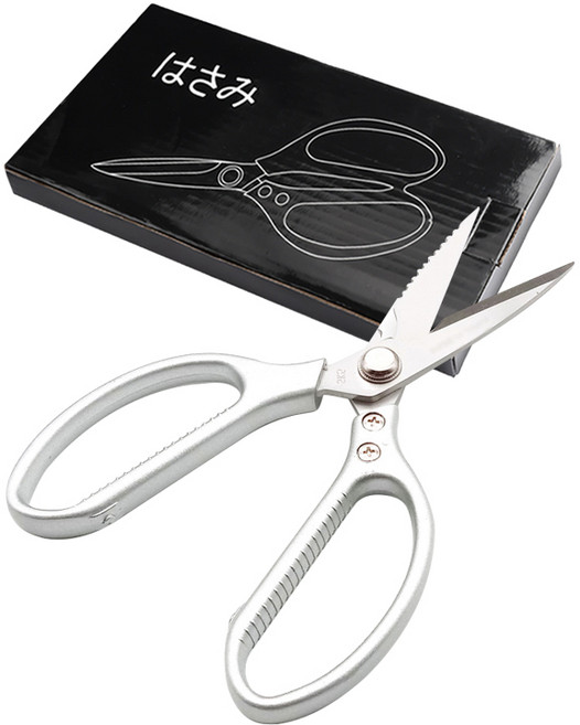 독일의 공예 다용도 스테인레스 신형가위 주방가위 주방용 캠핑용 다용도가위 병따개/고기자르기/닭뼈자르기 2+2, 다용도가위 실버*1, 1개