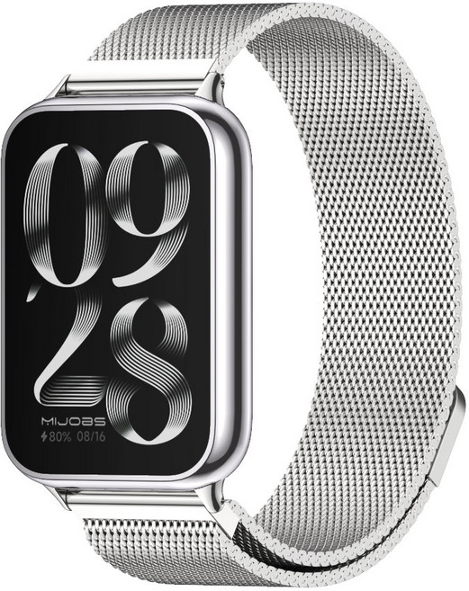 샤오미 미밴드9프로 8프로 레드미워치5 메탈 밀레니즈 스트랩 RedmiWatch5, 자석형, 실버