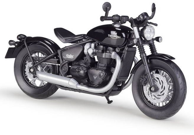 1:12 BMW R18 클래식 크루저 오토바이 다이캐스트 모형, 1개, 1:12 [트라이엄프] 본네빌 바버 (블랙)