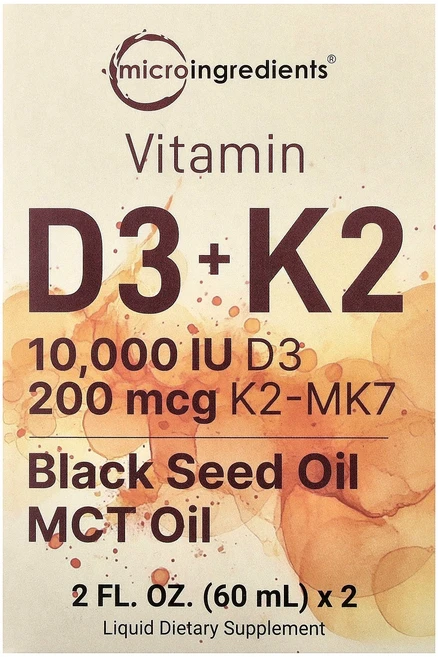 Micro Ingredients 마이크로 인그리디언츠 비타민 D3 K2 60ml 2개 리퀴드 비타민D 영양제 - 쿠팡
