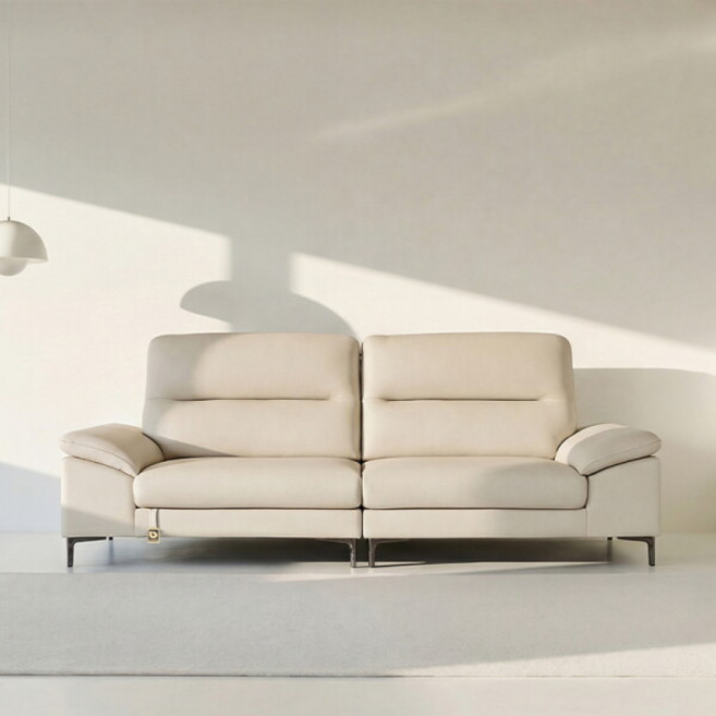 [다우닝] 아지오 3인 스윙 전체 통가죽 소파, 색상:아쿠아블루