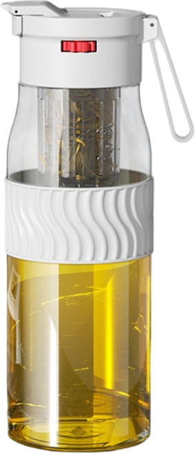 RENZHI 磁吸控茶水分離便攜玻璃杯 820ml, 白色, 1個