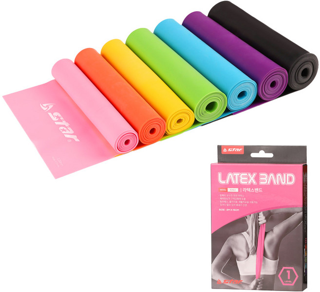 스타 라텍스밴드 운동밴드 근력밴드 헬스밴드 고무밴드, 스타 라텍스밴드(중급):그린, 1개
