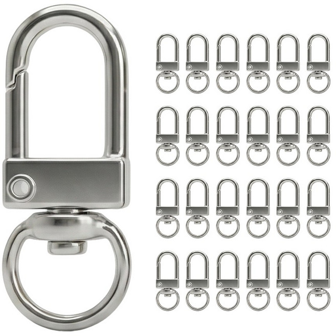 마메 엑세서리 키링 부자재 D고리, 실버, 25개