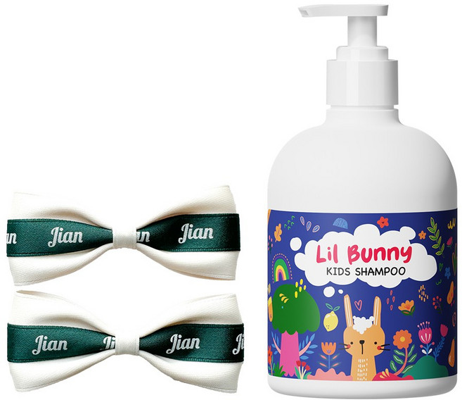 와프랩 릴 바니 키즈 샴푸 500ml + 마노마지코 지안(Jian) 작은 리본 세트, 1세트