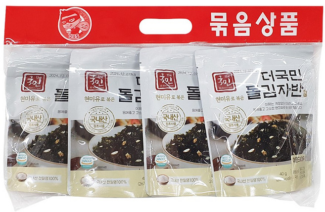 현미유로 볶은 더국민 돌김자반 골드 40g x 4봉지, 4개