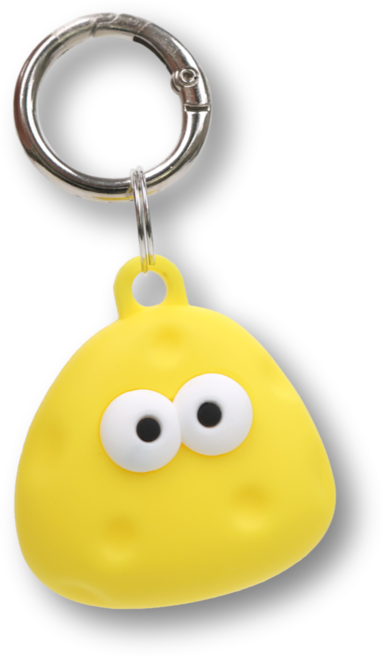 코지박스 에어태그 케이스 충격흡수 캐릭터 키링 홀더, 1개, 치즈