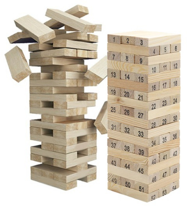 신광 젠가 나무블럭 나무쌓기 54pcs 60pcs 72pcs 교육용, 5000나무블럭 54pcs, 1개