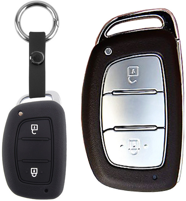 더조은셀러 포터2 일렉트릭 포터 호환 전기차 키홀더 키케이스 스마트키 키링+키홀더 실리콘 현대 케이스 2버튼 Key-64, 블랙, 1개
