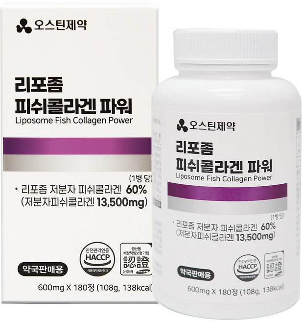 [약국판매용]오스틴제약 리포좀 피쉬콜라겐 파워, 1박스, 180정