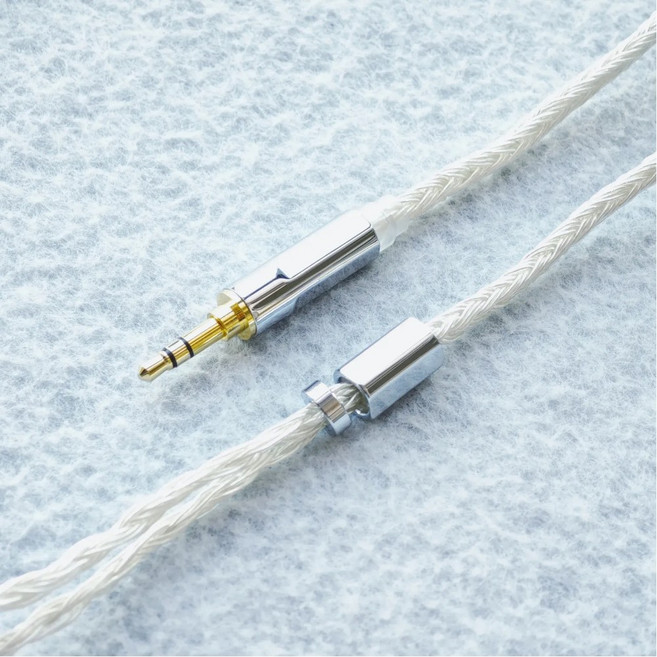 문드롭(Moondrop) KATO/Starfield 2/Blessing 3 호환 8가닥 하이파이 업그레이드 케이블 0.78mm 2핀 2.5/4.4mm 밸런스드, 화이트(white), 3.5mm Stereo, 1개