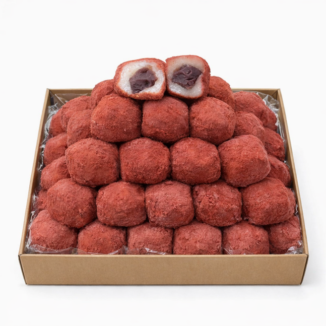 (떡DC몰) 고운팥가루경단 팥앙금경단 찹쌀떡(20g+150알) 냉동떡 굳지않는떡 행사떡 국내산 찹쌀사용, 1박스, 3kg