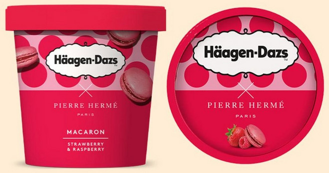 하겐다즈 마카롱 스트로베리&라즈베리 (파인트) 403ml, 1개