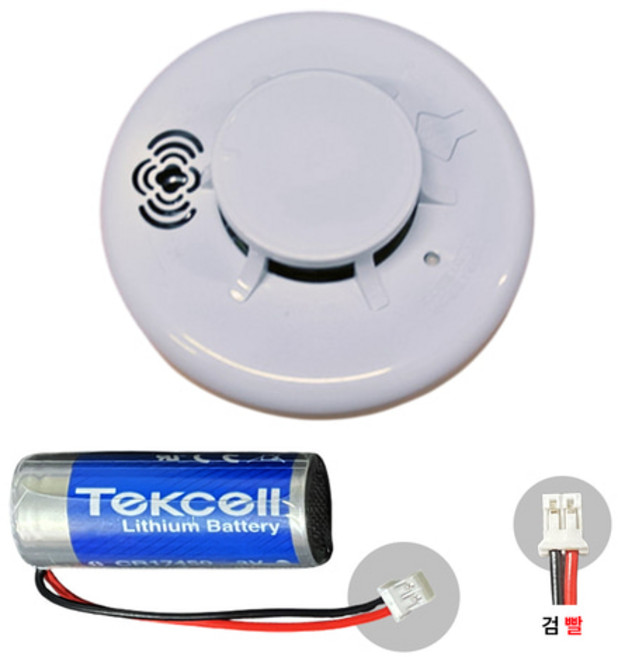 199번 텍셀 배터리 CR17450 3V 2400mAh /커넥터 검빨 /진연 단독형 화재 감지기 /경보기 다용도 건전지