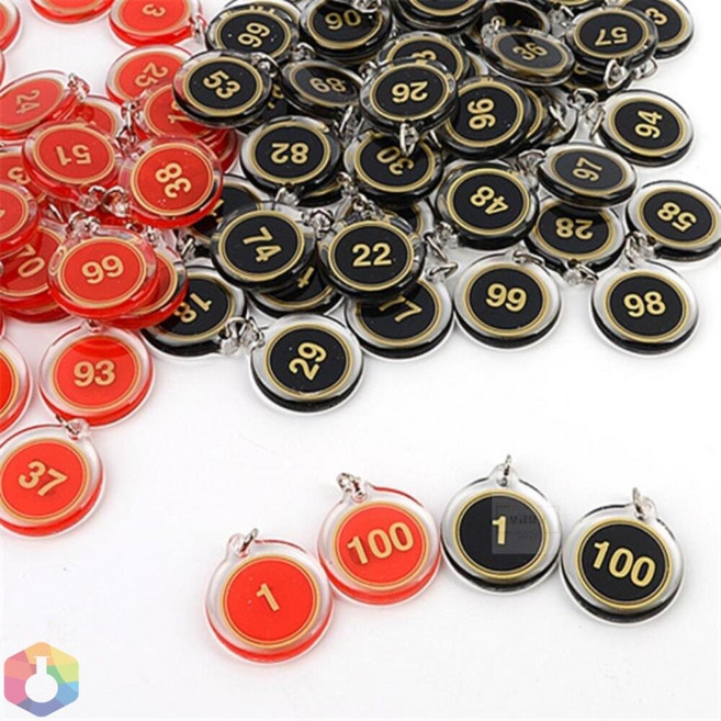 4보급창고 양면 번호판 1-100 10개입 원형숫자번호고리, 검정 31~40