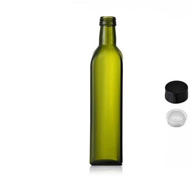 方形墨綠玻璃橄欖油瓶 500ml, 1個, 500ml橄欖油瓶1個不帶油嘴