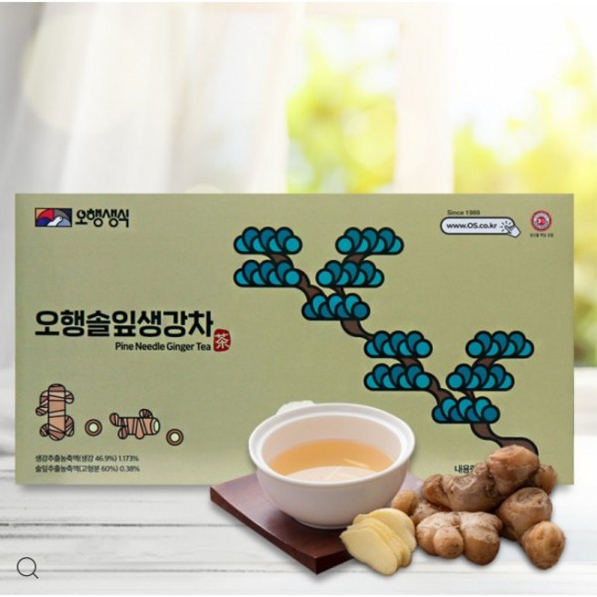 오행생식 오행솔잎생강차- 일반 (생강차) 90포, 90개입, 1박스, 13g