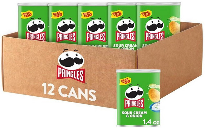 Pringles 그랩앤고 프링글스 감자칩 12개 팩 사워 크림 & 어니언 372442