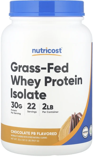 새해 건강을 선물하세요 Nutricost 목초 사육 분리유청단백질 초콜릿 PB 907g(2lb) 특별관리진행, 1, 907g - 쿠팡