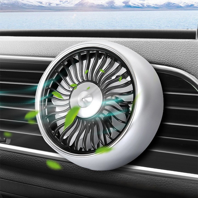 KC인증 LED 무드램프 에어 써큘레이터 차량 USB 선풍기 3단계 바람세기 조절, 차량용 서큘레이터-블랙