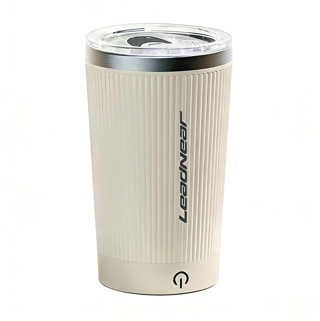 카토 2026년형 전자동 전동 텀블러 자동 회전 머그컵 USB 충전식 분리형 세척 사무실 커피 두유 믹싱컵, 1개, 베이지