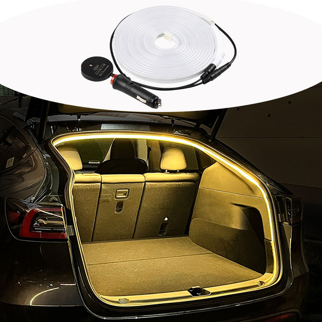 KELAKE 자동차 식빵 무드등 자동 광학 센서 내장 시가라이터 플러그 방식 (설치 간편) 5M, 1개, 노란색