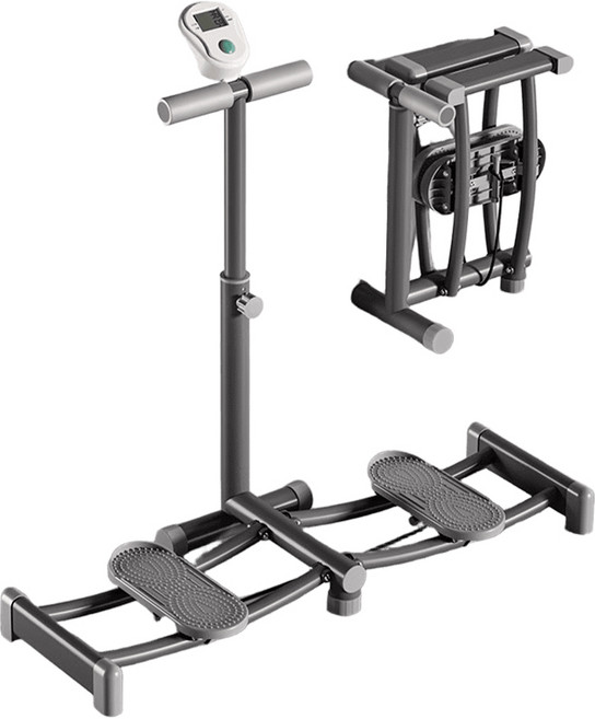 多功能美腿塑形滑雪機，室內滑雪訓練器，燃燒卡路里，全身塑形，居家健身器材, 灰色, 美腿器-計數款