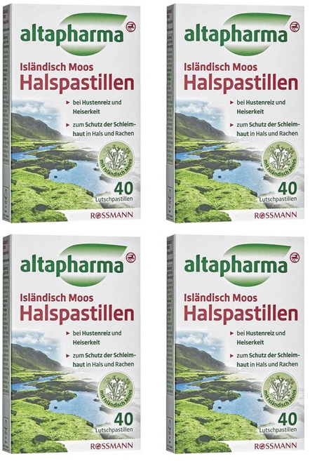 altapharma 알타파마 아이슬란드 모스 목캔디 40입 4팩 로젠지스 Icelandic moss throat lozenges, 1, 4개 - 쿠팡