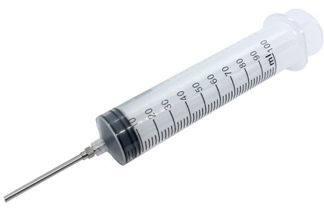 대용량 주사기 100ML 노즐 및 장바늘포함 공업용주사기 오일주입기